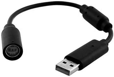 1Pc Black Audio USB Breakaway PC Cable Cord Adapter Converter for Xbox 360 Controller Real Tone Cable