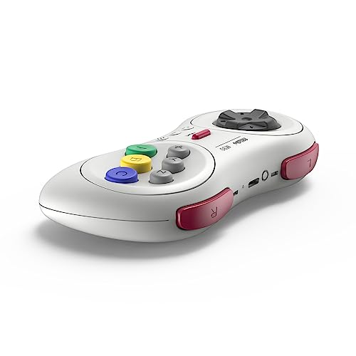 8Bitdo M30 Bluetooth Controller for Switch, Windows and Android, 6-Button Layout for SEGA’s Classic Games (White) - color: White