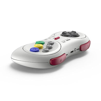 8Bitdo M30 Bluetooth Controller for Switch, Windows and Android, 6-Button Layout for SEGA’s Classic Games (White) - color: White
