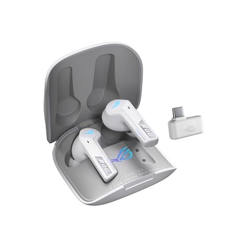 ASUS ROG Cetra True Wireless SpeedNova Gaming Earbuds – Dual-Mode (BT, 2.4GHz), Dirac Opteo, Bone-Conduction AI Mic, Adaptive ANC, 46Hr Battery, for PC, PS5, PS4, Switch, Mobile, ROG Ally/X - White - color: White, size: Cetra True WL SpeedNova (In-Ear)