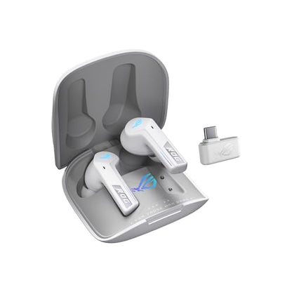ASUS ROG Cetra True Wireless SpeedNova Gaming Earbuds – Dual-Mode (BT, 2.4GHz), Dirac Opteo, Bone-Conduction AI Mic, Adaptive ANC, 46Hr Battery, for PC, PS5, PS4, Switch, Mobile, ROG Ally/X - White - color: White, size: Cetra True WL SpeedNova (In-Ear)
