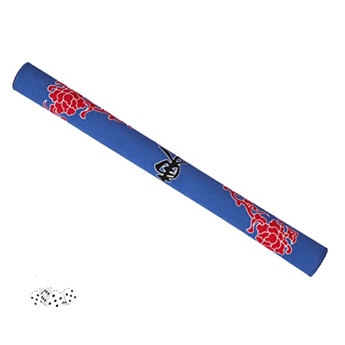 Mahjong Mat with 3 Dice & Carrying Bag, Anti Slip and Noise Reduction Mahjong Table Mat for Poker, Card, Board & Tile Games (Blue, 31.5 inches,Thick：0.1"/2mm) - color: Blue