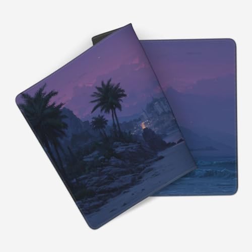 MTG Playmat Magic Castle by The Sea TCG Mat Board Game Card Game Trading Card Game Play Mat Desk Pad Original Hand Painting Stitched Edges Smooth Surface Rubber Base 23.5x13.7in