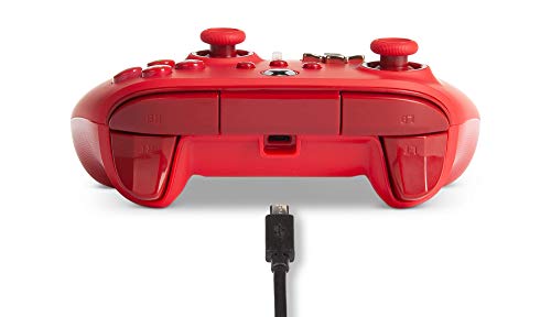 PowerA Enhanced Wired Controller for Xbox Series X|S - Red, Detachable 10ft USB Cable, Mappable Buttons and Rumble Motors, Officially Licensed for Xbox - color: Red