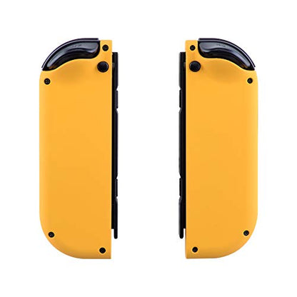 eXtremeRate DIY Replacement Shell Buttons for Nintendo Switch & Switch OLED, Caution Yellow Soft Touch Custom Housing with Full Set Button for Joycon Handheld Controller - Console Shell NOT Included - color: Caution Yellow