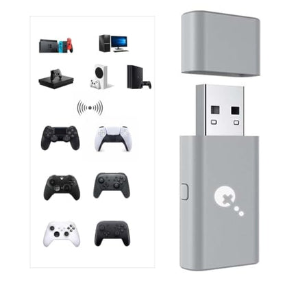 GuliKit Goku 2 Wireless Adapter for Switch 2 Pro/PS5/PS4/Xbox Controllers | Hyperlink 2 low latency.Works with Windows,Android,SteamOS,PS4,X box One/Series X/S,Switch1/2.Button Mapping,Motion&Vibration