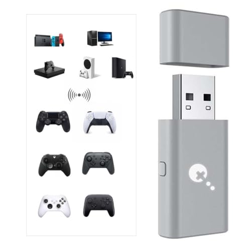 GuliKit Goku 2 Wireless Adapter for Switch 2 Pro/PS5/PS4/Xbox Controllers | Hyperlink 2 low latency.Works with Windows,Android,SteamOS,PS4,X box One/Series X/S,Switch1/2.Button Mapping,Motion&Vibration