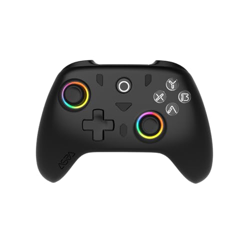 ASRVA Black 2.4G Wireless Game Controller, No Bluetooth, Hall Effect Gamepad with Metal Rear Macro Buttons, Wired Plug & Play, Compatible with PC Mac Steam Deck PS3 Switch Android - color: Black