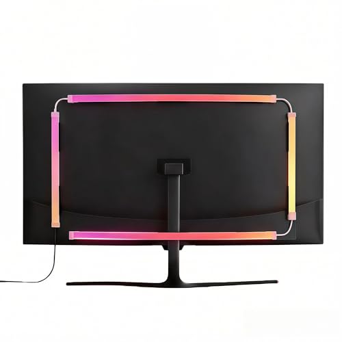 RGB Monitor Backlight with Screen Sync for 32 Inch Screens, Dual USB Powered LED Ambient Lighting Kit, Music Rhythm & Dynamic Modes, Immersive Bias Lighting for Home Office Gaming (4 Sides - 32 inch) - size: 4 Sides - 32 inch