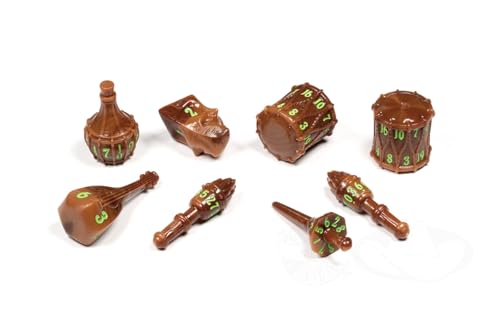 PolyHero Bard Dice Set – Woodland Verse | Polyheadral Shaped Dice for D&D & RPG - Role Playing Games | 8-Piece Themed Set, Unique Gift for Tabletop Gamers - color: Woodland Verse