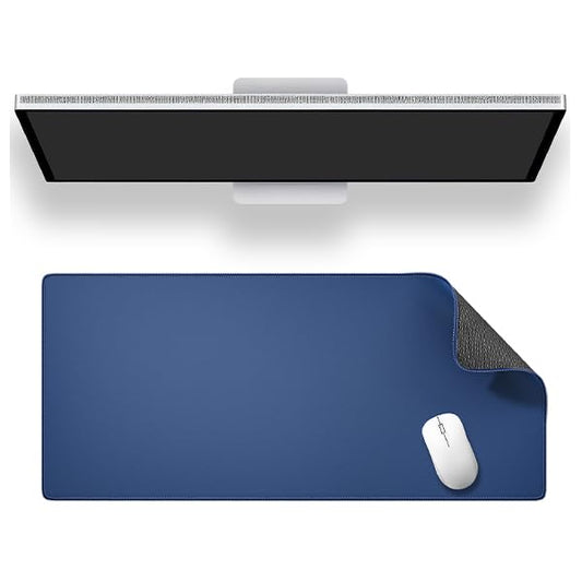ALOANES Non-Slip Extended Mouse Pad Office&Home Desk Mat Stitched Edge | Dark Blue Waterproof Jacquard Mousepad for Keyboard, Computer Game 27.6"x11.8"x0.12" - color: Dark Blue, size: 27.6L x 11.8W inches