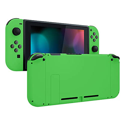 eXtremeRate DIY Replacement Shell Buttons for Nintendo Switch, Soft Touch Back Plate for Switch Console, Custom Housing Case with Full Set Buttons for Joycon Handheld Controller - Green - color: Green
