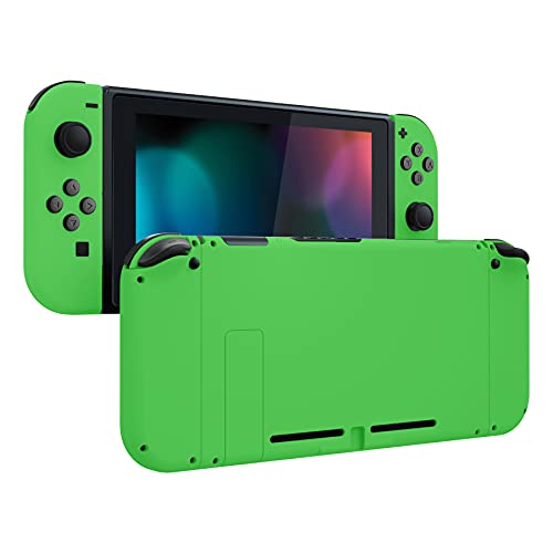 eXtremeRate DIY Replacement Shell Buttons for Nintendo Switch, Soft Touch Back Plate for Switch Console, Custom Housing Case with Full Set Buttons for Joycon Handheld Controller - Green - color: Green