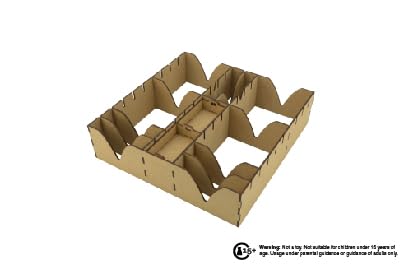 The Broken Token Game Organizer Compatible with Red Dragon Inn Regular Box - Wooden Game Organizing Box with Multiple Trays, Dividers and Rows