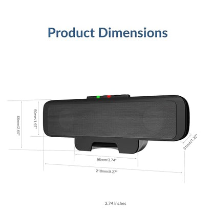 Cyber Acoustics CA-2890 USB Speaker Bar – USB Powered Stereo Desktop Computer Speakers for PC, Clip-On Monitor Mount Design, On-Speaker Controls - style: USB-No Mic