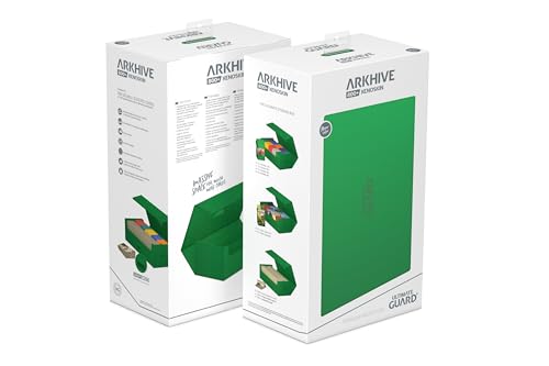 Ultimate Guard Arkhive 800+, Deck Case for 800 Double-Sleeved TCG Cards, Green, Compatible with Boulders, Magnetic Closure & Microfiber Inner Lining - color: Green, size: 800+