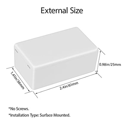 LeMotech Project Box 5 Pieces ABS Plastic Electrical Project Case Small Junction Box for Electronics White 2.40 x 1.41 x 0.98 inch (61 x 36 x 25 mm) - color: 5 pieces, size: 2.40"x 1.41"x 0.98"