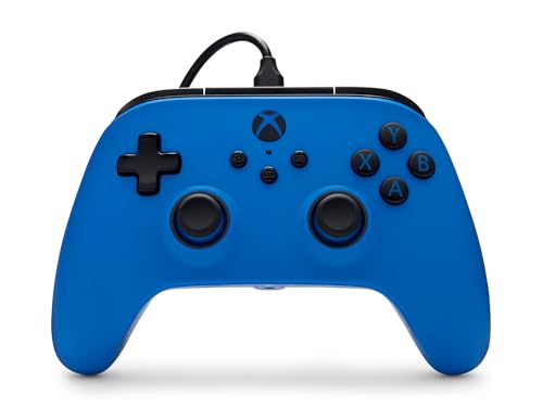 PowerA Symmetric Wired Controller for Xbox Series X|S - Blue, Officially licensed, Inline Thumbstick Layout, Windows 10/11 compatible, Dual Rumble Motors, Impulse Triggers, 3.5 mm Audio Jack - style: Blue Symmetric