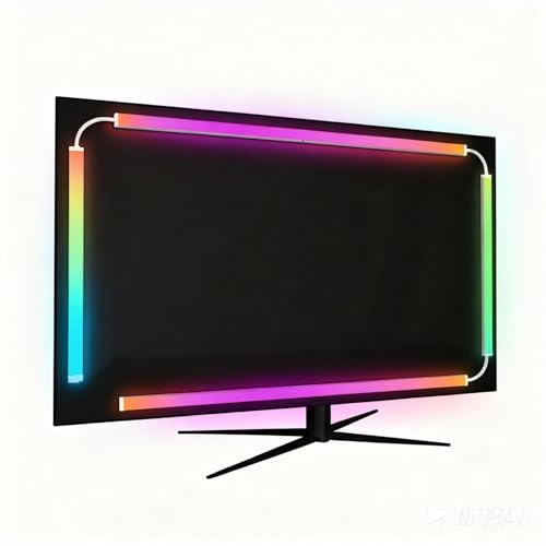RGB Monitor Backlight with Screen Sync, Dual USB Powered Ambient Lighting Kit for 24 Inch PC Monitors, Music Mode, Dynamic Dreamcolor Gaming Lights for Desk Setup (4 Sides - 24 inch) - size: 4 Sides - 24 inch
