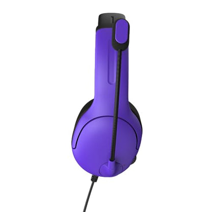 PDP Airlite Wired Gaming Headset for PS5, PS5, PlayStation & PC | Licensed for PlayStation, Noise-Cancelling Flip-to-Mute Mic, Lightweight yet Durable Design, 3.5mm Jack, Ultraviolet Purple - color: Purple, style: Wired