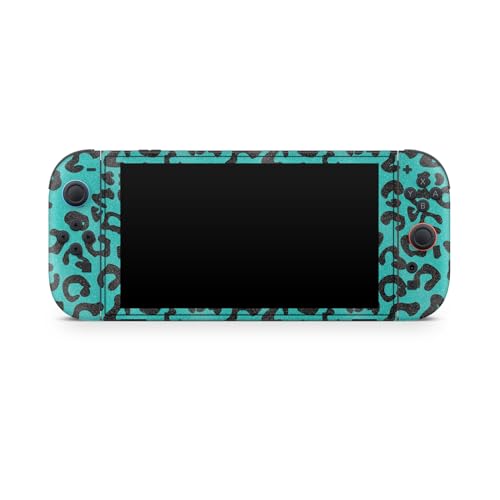Glossy Glitter Gaming Skin Compatible with Nintendo Switch 2 Console Only - Teal Leopard - Premium 3M Vinyl Protective Wrap Decal Cover - Easy to Apply | Crafted in The USA by MightySkins - color: Teal Leopard, size: Switch 2 Console Skin Only, style: Glo