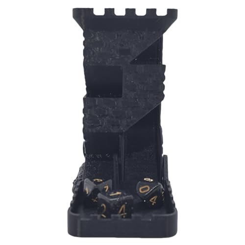 Castle Retro Black Dagger Dice Dice Tower Dungeons and Dragons RPG Tabletop Roleplaying Game Jail D&D (Random 7PCS D20 Dice Set Included) Black - color: Black