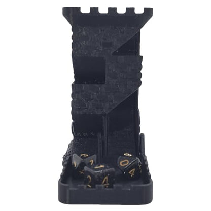 Castle Retro Black Dagger Dice Dice Tower Dungeons and Dragons RPG Tabletop Roleplaying Game Jail D&D (Random 7PCS D20 Dice Set Included) Black - color: Black