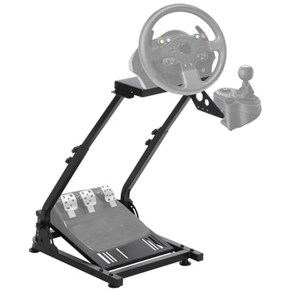 Garvee Racing Wheel Stand, Steering Wheel Stand Compatible with Logitech G920 G29 G27 G25 Gaming Cockpit Height Adjustable Foldable Gaming Racing Simulator Steering Wheel Stand NOT Included, Black