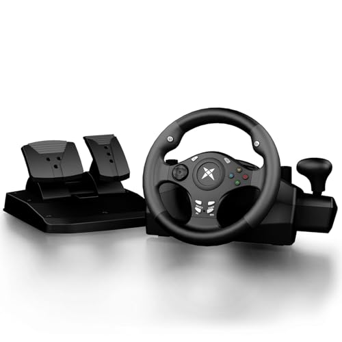 NBCP PC Racing Wheel,F2 Pro 270 Degree Universal USB Car Sim Race Steering Wheel 10.2-inch Gaming Racing Wheel Driving Wheel and Linear Pedals for PC,PS4,PS3,Xbox One,Xbox Series X|S,Switch - color: Black-270 ° PC,PS4,XBOX