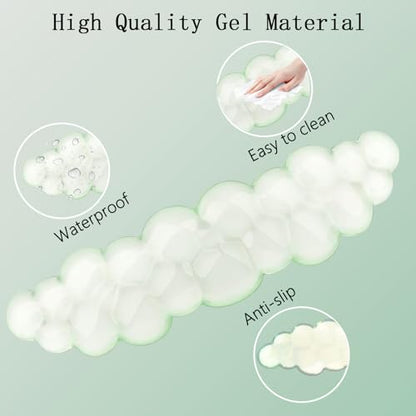 Gel Cloud Wrist Rest Keyboard Clear Green Mouse Pad with Wrist Rest Set 3PCS Ergonomic Cool Keyboard Wrist Pad Cute Acrylic Coaster Non-Slip Base Cute Transparent Mouse Wrist Pad Support for Computer - color: 3pcs Gel Green