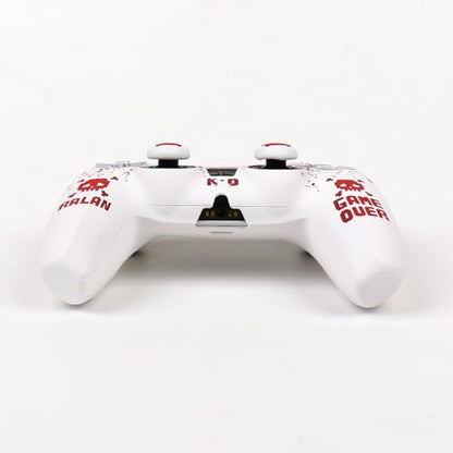Pixelated Skull Controller Skin Cover Compatible with PS5/Playstation 5 Controller, RALAN Protector Case Customised Thumb Grip - color: Pixelated Skull white Red