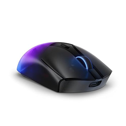 Lenovo Legion M410 Wireless RGB Gaming Mouse – 6 Button Palm Grip Mouse with 16,000 DPI, 53 Hour Rechargeable Battery, 2-Zone RGB Lighting, NVIDIA Reflex Compatible - color: Translucent, size: Medium | Right Handed, style: M410