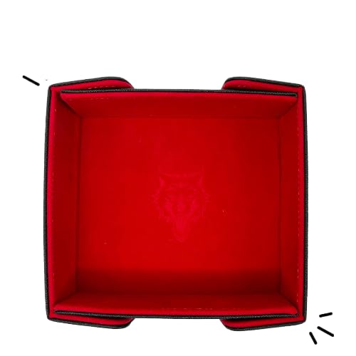 Norse Foundry Magnetic Folding Dice Tray - A Portable Option for Quieter Dice Rolling, or Dice Games, Perfect for Dice Enthusiasts, Playing Cards, RPG Players, and Dice Collectors (Red) - color: Red, style: Square