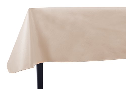 Heavy Duty Vinyl Rectangle or Square Tablecloth – 6 Gauge Heavy Duty Tablecloth – Flannel Backed – Wipeable Tablecloth with Vivid Colors & Many Sizes 52 x 90 Sand - color: Sand, size: 90" x 52" (Rectangle / Oblong)