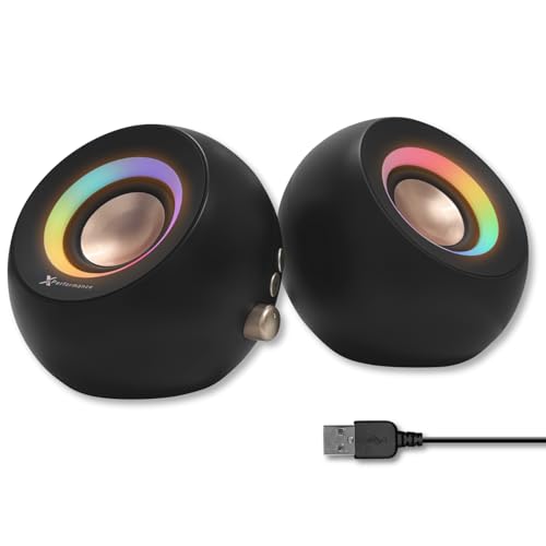 X9 Performance Computer Speakers for Desktop PC - Wireless Bluetooth, Aux, and USB Laptop Speakers with RGB Lighting for Desktop, Monitor, Gaming - color: Black