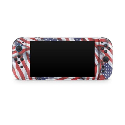 Glossy Glitter Gaming Skin Compatible with Nintendo Switch 2 Console Only - Patriot - Premium 3M Vinyl Protective Wrap Decal Cover - Easy to Apply | Crafted in The USA by MightySkins - color: Patriot, size: Switch 2 Console Skin Only, style: Glossy Glitte