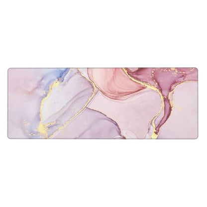 Large Mouse Pads for Desk, Extended Marble Gaming Mousepad for Women Office Gifts, Funny XL Big Stitched Waterproof Nonslip Computer Mats Deskmat for Keyboard, (Pink, 31.5 * 11.8 in) - color: Pink Marble