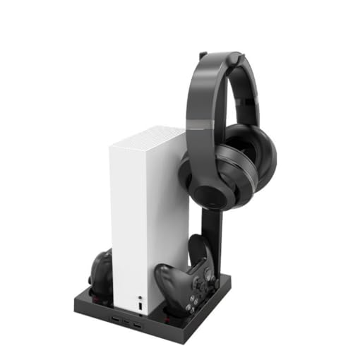 Multifunction Vertical Stand Double Controller Charger Dock Base Built-in Two Cooling Fan for XSS Game Console