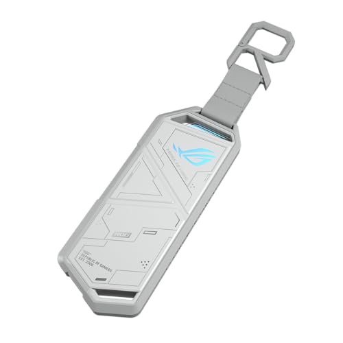 ASUS ROG Strix Arion White M.2 NVMe SSD Enclosure-USB3.2 Gen 2x1 Type-C (10Gbps), Dual USB-C to C & USB-C to A, Screwdriver-Free, Fits PCIe 2280/2260/2242/2230 M Key/B+M Key, 1 Year Warranty - size: White|up to 10Gbps, style: ROG Arion
