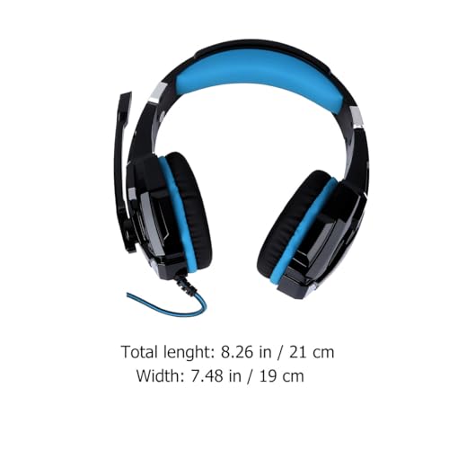 Wired Gaming Headset with Microphone for Computer Black and Blue Over-Ear Gaming Headphones with Adapter Cable for PC and Console 3.5mm Jack and Streaming