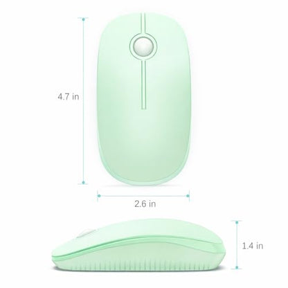 VssoPlor Wireless Mouse, 2.4G Slim Computer Laptop Mouse, Light Green | Portable Mouse, Plug & Play USB Nano Receiver, Quiet Silent Optical Mice for Notebook, PC, Laptop, Computer, Windows, Mac - color: Light Green