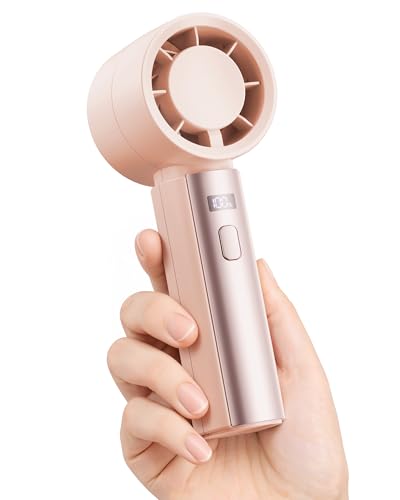 Gaiatop Small Handheld Personal Fan, Powerful High Speed Turbo Cooling, USB Rechargeable Mini Portable Fan for Travel, Outdoor Essentials, Summer Gifts for Women Girls, Pink - color: Pink