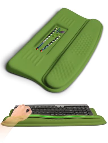 Ergonomic Wave Wrist Rest with Keyboard Stand, Cushioned Palm Rest, Comfortable Integrated Memory Foam for Natural Typing and Relieve Wrist Pain, Fresh Green - color: Fresh Green
