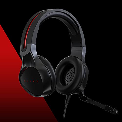 Acer Nitro Gaming Headset with Flexible Omnidirectional Mic, Adjustable Headband, (Pack of 1) - style: Nitro Headset