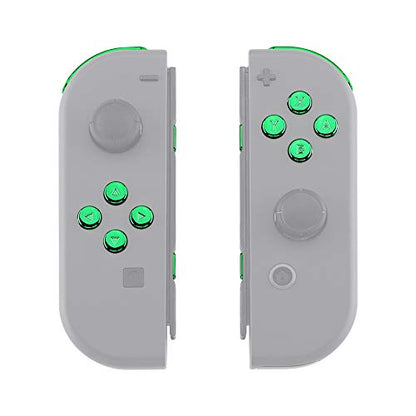 eXtremeRate DIY Full Set Buttons for Nintendo Switch & Switch OLED, Chrome Green Glossy Replacement Buttons for JoyCon, ABXY Direction Keys SR SL L R ZR ZL + - Home Capture Trigger Buttons Springs - color: Chrome Green