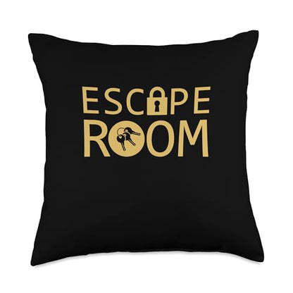 Escape Room Breakout Challenge Puzzle Game Throw Pillow - size: 18x18