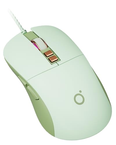 SEUNKWANG EWEADN G309 Wired Mouse, 7-Button Ergonomic Computer Corded Mouse with 2400 DPI, 4 Adjustment Levels DPI, Optical Office USB Mice with 5FT Cord for Laptop, PC, Desktop-Green - color: Green