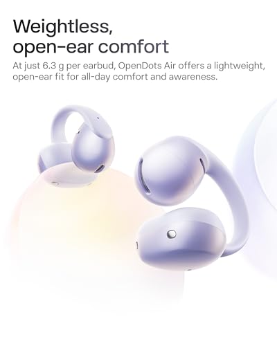 SHOKZ OpenDots Air Open-Ear Clip-On Bluetooth Earbuds, Purple,Touch Control | Deep bass, secure fit, 36h playback, Bluetooth 6.1, AI noise reduction, IP55 - color: Daybreak Purple