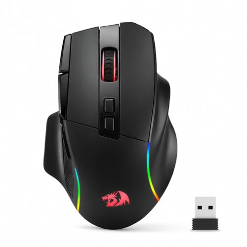 Redragon M925 PRO Wireless RGB Gaming Mouse 26000 DPI Remapping Keys | Cable-Free 0 Delay, Redefine Keybinding Macro, Vibing Backlight, Ergonomic Grip Body Comfort - size: Standard, style: Wireless