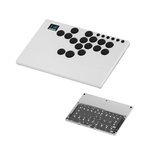 NLOFIN Leverless Arcade Stick 16Keys All-Button Leverless Controller(White) | Custom RGB Arcade Fighting Stick,for PS4/PS5/PC/Switch/Steam, Aluminum Controller,Supports Hot-Swap&SOCD - color: White